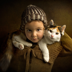 Jigsaw puzzle: Girl with a cat
