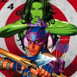 Jigsaw puzzle: She-Hulk and Hawkeye
