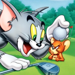 Jigsaw puzzle: Tom and Jerry are playing golf