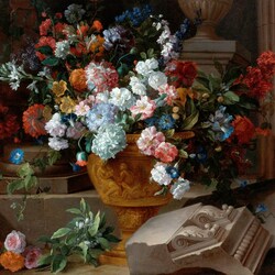 Jigsaw puzzle: Still life with flowers on the terrace