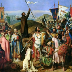 Jigsaw puzzle: Procession of the crusaders around Jerusalem on July 14, 1099