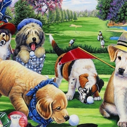 Jigsaw puzzle: Playing golf
