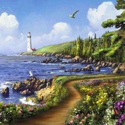 Jigsaw puzzle: Road to the lighthouse