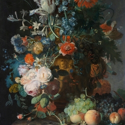 Jigsaw puzzle: Still life with flowers in a terracotta vase
