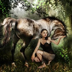 Jigsaw puzzle: Girl and horse