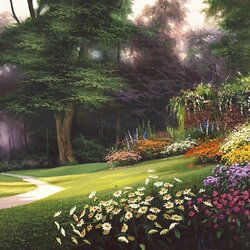 Jigsaw puzzle: The path by the flower garden