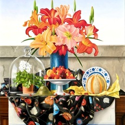 Jigsaw puzzle:  Still life with lilies and primrose