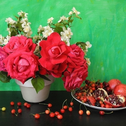 Jigsaw puzzle: Still life with scarlet roses