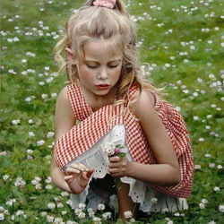 Jigsaw puzzle: Girl with clover