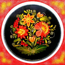 Jigsaw puzzle: Petrikov painting on plates