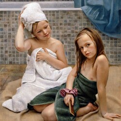 Jigsaw puzzle: After bathing