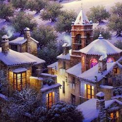 Jigsaw puzzle: Snow covered roofs