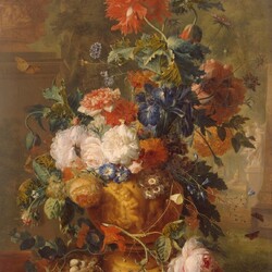 Jigsaw puzzle: Floral still life with bird's nest