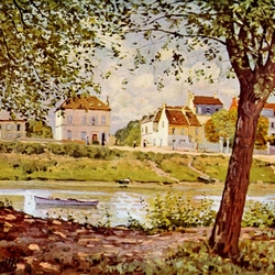 Jigsaw puzzle: Village on the banks of the Seine