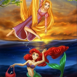 Jigsaw puzzle: Rapunzel and Ariel