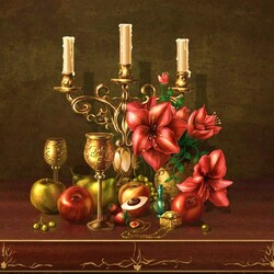 Jigsaw puzzle: Still life with a candelabrum