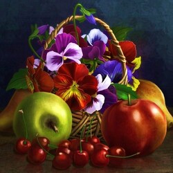 Jigsaw puzzle: Still life with sweet cherries