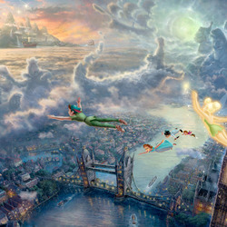Jigsaw puzzle: Tinker Bell and Peter Pan fly to Neverland