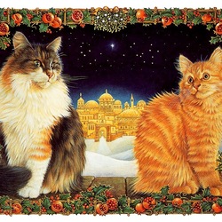 Jigsaw puzzle: Cat christmas