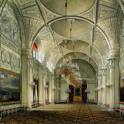 Jigsaw puzzle: Types of rooms in the Winter Palace. Alexander Hall