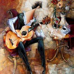 Jigsaw puzzle: guitar player
