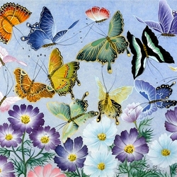 Jigsaw puzzle: Kosmeya and butterflies
