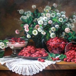 Jigsaw puzzle: Clover and raspberry bouquet