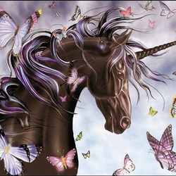 Jigsaw puzzle: Unicorn and butterflies