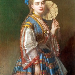 Jigsaw puzzle: Portrait of a lady dressed in Ottoman style