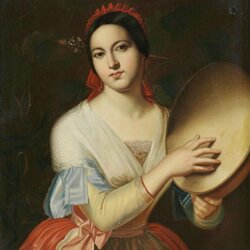 Jigsaw puzzle: Girl with a tambourine