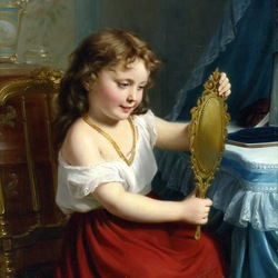 Jigsaw puzzle: Girl with a mirror