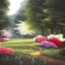 Jigsaw puzzle: Flowers in the forest