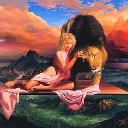 Jigsaw puzzle: Lion in love