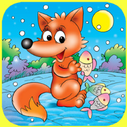 Jigsaw puzzle: Fox with fish