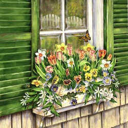 Jigsaw puzzle: Flower bed on the window