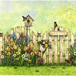 Jigsaw puzzle: Flower fence