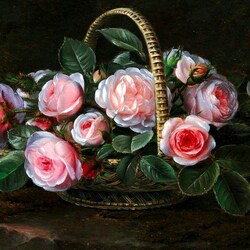 Jigsaw puzzle: Roses in a basket