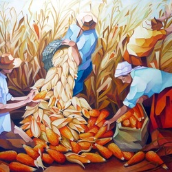 Jigsaw puzzle: Harvesting corn