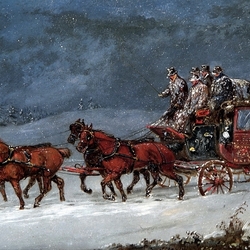 Jigsaw puzzle: Postal carriage on winter night