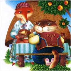 Jigsaw puzzle: Fox and cat