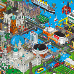 Jigsaw puzzle:  City on the coast