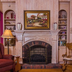 Jigsaw puzzle: Living room with electric fireplace