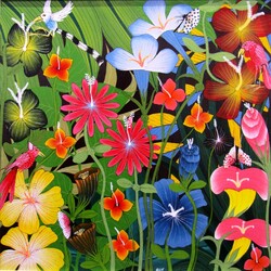 Jigsaw puzzle: Tingatinga Flowers