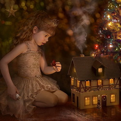 Jigsaw puzzle: Girl and toy house
