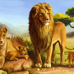 Jigsaw puzzle: Lion family