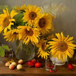 Jigsaw puzzle: Sunflower bouquet