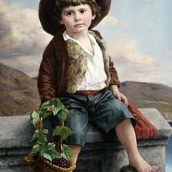 Jigsaw puzzle: Boy with a basket of fruits