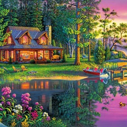 Jigsaw puzzle: Lake house