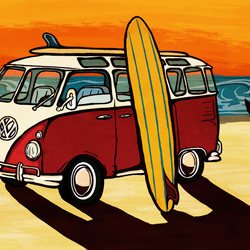 Jigsaw puzzle: Surf bus