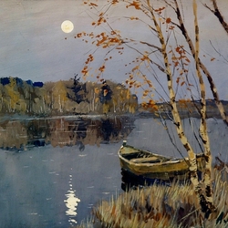 Jigsaw puzzle: Moon over the lake